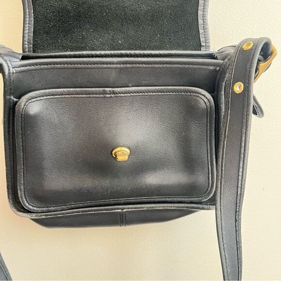 Vintage Coach Black Leather Rambler's Legacy Crossbody Bag - Picture 14 of 16